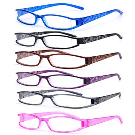 4sold (TM) Slim Lesebrillen Leaves Retro Black, Brown dunkelbraun +1.5 or +2.00 or +2.5 or +3.0 or +3.5 or +4.00 (Dark Pink, 0.50)