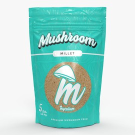 Mycelium Premium Mushroom Spawn, Millet Grain I Organic Grain Feed Mushroom Growing Kit I Indoor Cultivation for Starter & Pro Home Growers I Non-GMO & Sourced from Local USA Farms, 5lbs