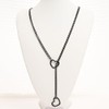 Sroyte Heart Slip Chain Necklace for Women, Stainless Steel O-Ring