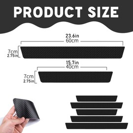 SULIUDAJI Pack of 5 Car Door Sill Protector, Rear Bumper Carbon Protective Film, Door Sill Protector, Scratch Protection, Abrasion and Strong Adhesion Resistance for Door Sill Panels