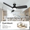 Consciot Ceiling Fan With Light, 44 Inch Low Profile Ceiling