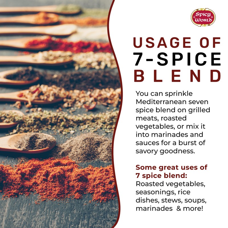 Spicy World Seven Spice Blend 7oz Bag - All Natural,