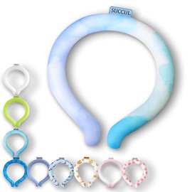 [Design by Japan] SUCCUL Neck Cooler, Kids, Cool Ring, 98°F (28°C), Natural Freeze, Cooling Goods, Cool Neck, Cooling Goods, 68°F (28°C), Natural Freezing, Cooling Goods, Cool-Neck, Cooling Goods, Heatstroke Prevention, Heat Stroke Prevention, For Adults Kids Reusable ( gradation blue/purple, S)