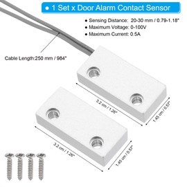 PATIKIL Security Rolling Door Contact, 0-100V/0.5Amp Magnetic Reed Switch Alarm Sensor with 2 Wire for N.C. Applications, Grey