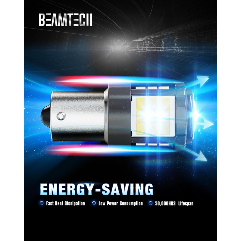 BEAMTECH Upgraded 1156 LED Bulbs for Turn Signal Lights, Build-in