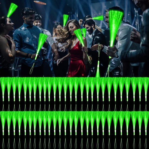 YOFOBU 72 PCS Green Fiber Optic Wands Glow Fiber Wands