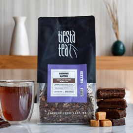 Tiesta Tea - Brownie Batter, Loose Leaf, Chocolate Caramel Herbal Tea, Non-Caffeinated Blend, Make Hot or Iced & Brews Up to 140-200 Cups, 16 oz Resealable Bulk Pouch
