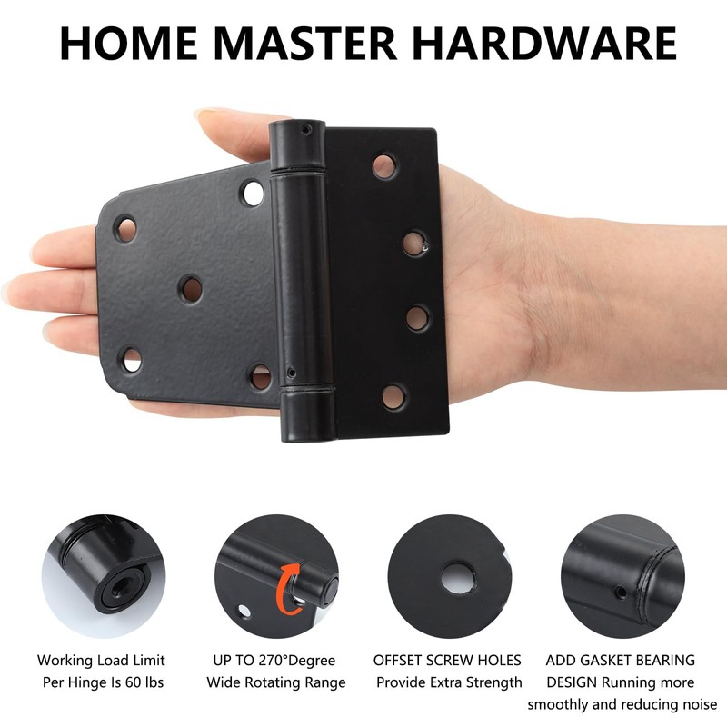 Self-Closing Spring Gate Hinge 3-1/2" Heavy Duty Automatic T Hinges