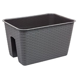 Railing Box L 39 cm Brown Rattan Look Balcony Box Flower Box Balcony Box