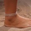 CAROVO Gold Ankle Bracelets for Women 14K Silver Plated Layered