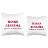 Banks Alabama Coordinates Souvenir Throw Pillow