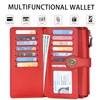 Travelambo Wallets Women RFID Large Capacity Luxury Waxed Leather Clutch