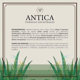 ANTICA Pomada de Aloe Vera 45 g c/u, Paquete de 6 pzas Bálsamo Corporal con Sábila, Manzanilla, Jojoba, Aceite de Oliva y Mentol, Efecto Refrescante