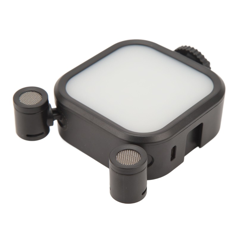 Stereo Microphone Light 10 Levels Brightness Dual Mic Fill Lamp