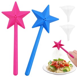 WeddHuis Set of 2 Magic Wand Salt and Pepper Shakers, Star Shaped Wand for the Kitchen, Salt and Pepper Shaker Set