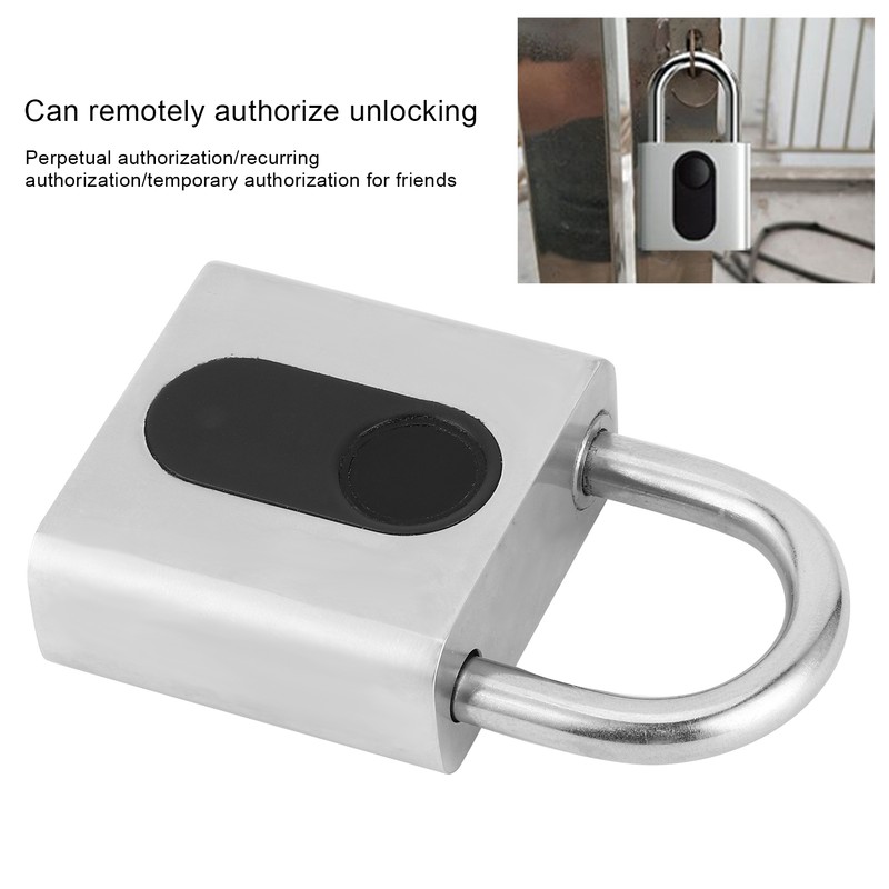 Smart Padlock Fingerprint Bluetooth APP Lock IP65 Waterproof AntiTheft for