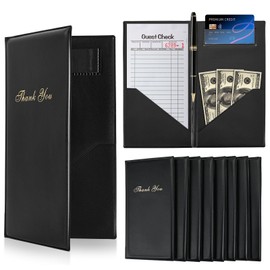 MYFULLY 8-Pack Check Presenters 9"x5" PVC Bill Book for Restaurant