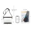Clear Zipper Cross Body Bag with Vegan Leather Trim, Black,