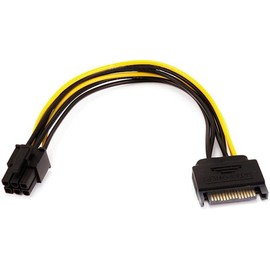 Cable SATA A PCI-E, 15 Pines SATA Macho A 6 Pines PCI Express Hembra Tarjeta De Video Cable Adaptador De Corriente Cable De Alimentación PCI Express(20cm Single SATA Cable)