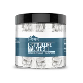 Earthborn Elements L-Citrulline DL-Malate 2:1, 200 Capsules, Pure & Undiluted, No Additives