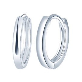 MICYUMI Men's Women's S925 Sterling Silver Earrings 14 mm Diameter Hoop Earrings Round Earrings Hoop Earrings, Silver