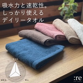 Repeat Sign (:re) Daily Towel [Firm] R Stripe Bath Towel, Gray, 2 Sheets, 100% Cotton, 23.6 x 47.2 inches (60 x 120 cm), For Everyday Use, Towel Blankets and Rugs