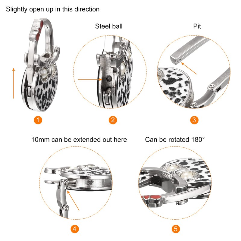 sourcing map Foldable Purse Hook 2.64 x 1.89 Inches (L