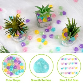 100pc Luminous Stones Glowing Rocks for Aquarium Decoration Glow Stones for Fish Tank Glowing Stones for Driveway Garden Pebbles Rocks,Purple