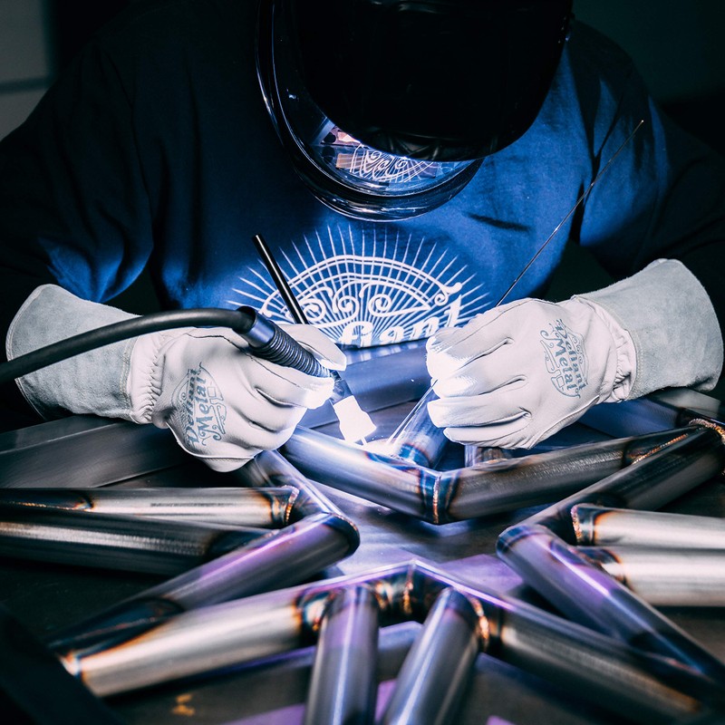 Defiant Metal TIG Welding Gloves - Premium White Goatskin Leather