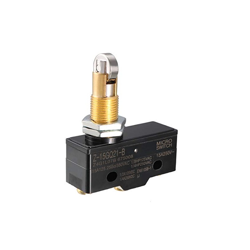 sourcing map Z-15GQ21-B 1NO + 1NC Panel Mount Roller Plunger