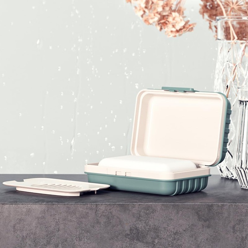 Travel Soap Box with Removable Drainer and Lid, 2 Layers