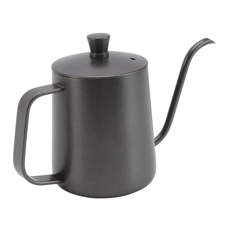 Long Narrow Coffee Kettle Black Stainless Steel Rustproof Small Pour