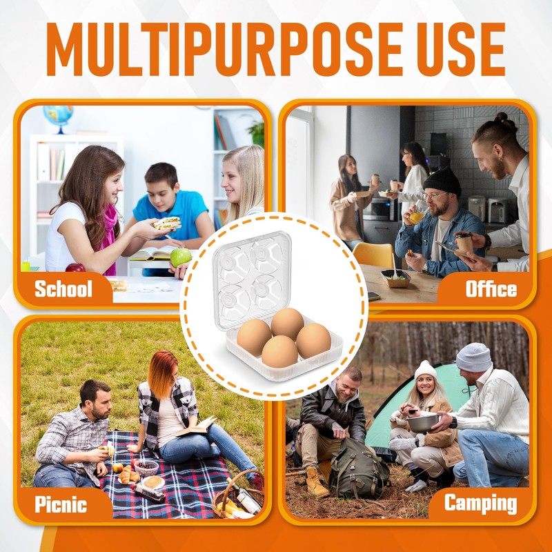 ZPU Egg Holder Camping, 1Pcs 4 Grid Egg Container for