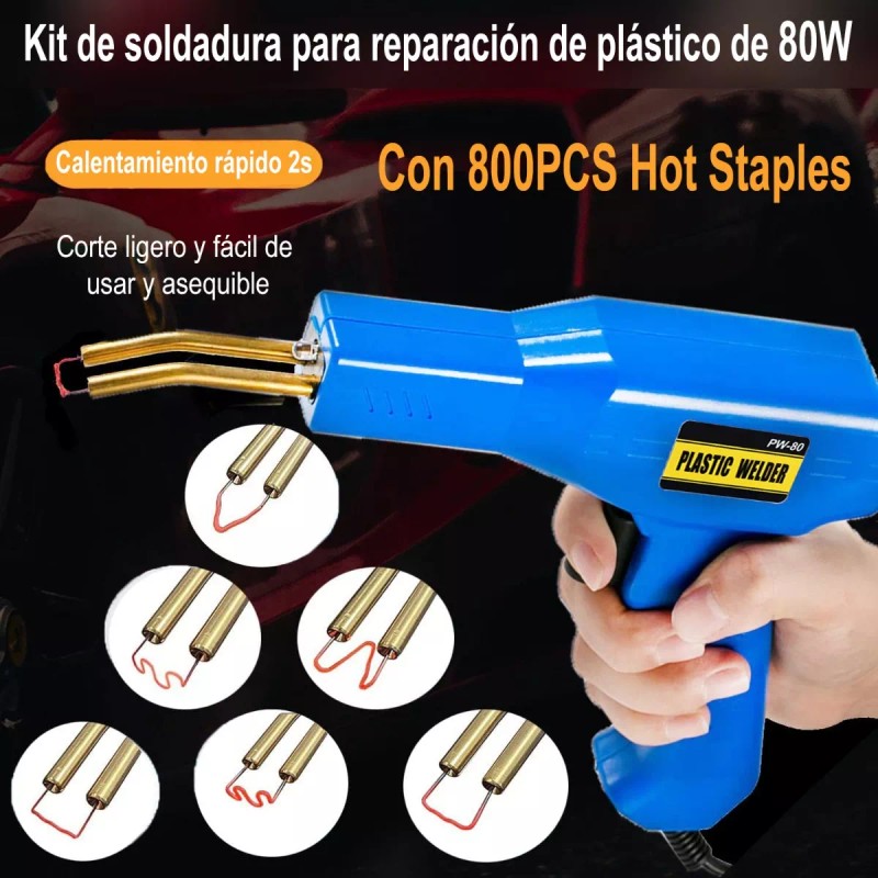 Burkey Soldadora De Plástico Soldador 80w Con Pinzas Y 800
