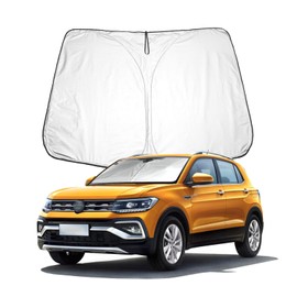 BIXUAN T-Cross 2024 Sonnenschutz kompatibel mit VW T-Cross 2019 2020 2021 2022 2023 Windschutzscheibe für Taigo das Auto Frontscheibenabdeckung Windschutz Frontscheibe Blockiert UV Abdeckung Faltbar
