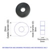 TERF® Black Nylon Spacer Washer M8 (8mm) X 25mm X