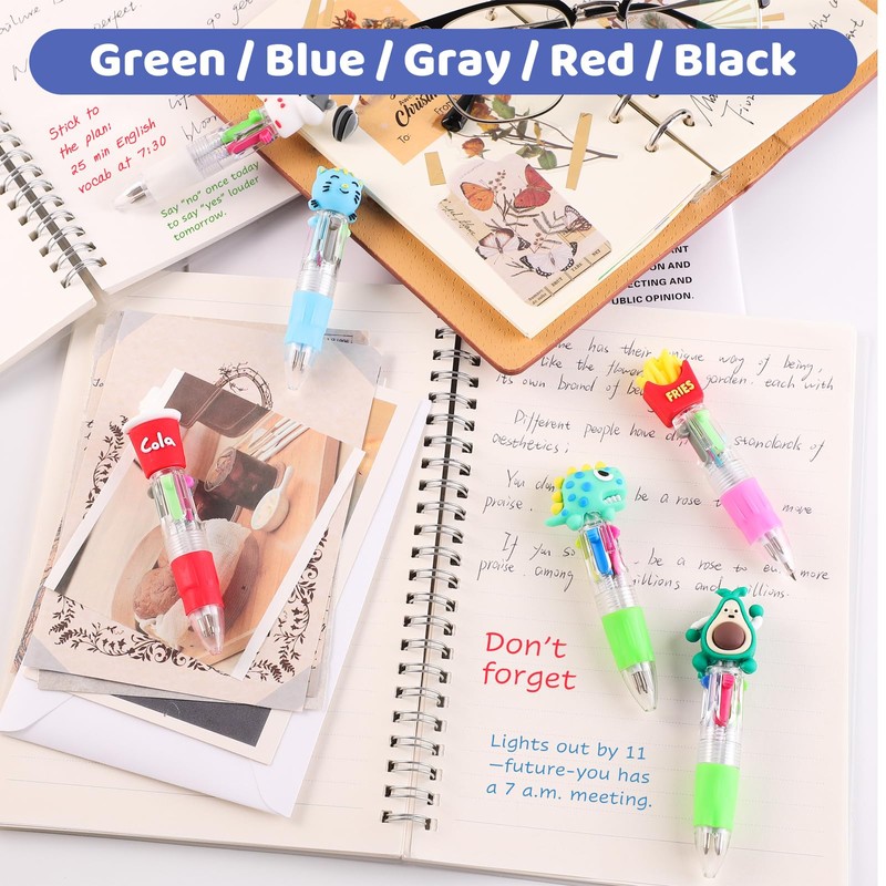 Yoosso 24Pcs Mini Pens, Multi Coloured Pens All In One