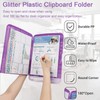 Glitter Clipboard with Storage for Office Supplies,Storage Clipboard with Pen