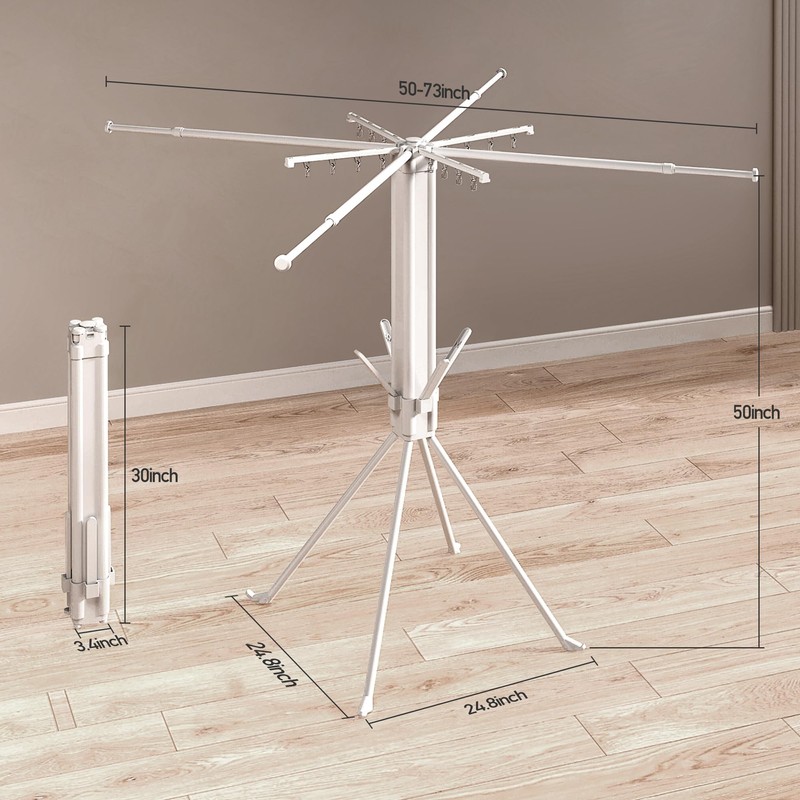 ZAYESUHA Foldable 4-Legged Clothes Drying Rack, Extra Stable Heavy Duty