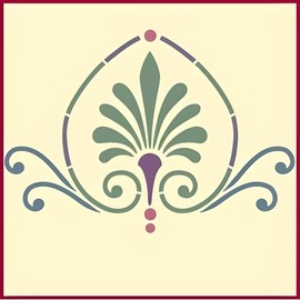 Art Nouveau 10 Stencil - 6.5" x 5" International style decorative art architecture Jugendstil Stile Liberty Modern Style reusable Mylar painting template - The Artful Stencil