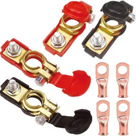 TKDMR 2Pairs Car Battery Cable Terminal Clamps-Connectors - Battery Terminal with Plastice Cover,Good Contact,Corrosion Resistance,Applicated in Car,Van.