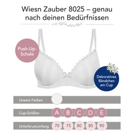 Susa Women's Wiesn-Zauber BH 8025 Mit Push-Up-Schalen Dirndl Bra, White - Weiß (weiß 003), 38B (Manufacturer Size: 85B)