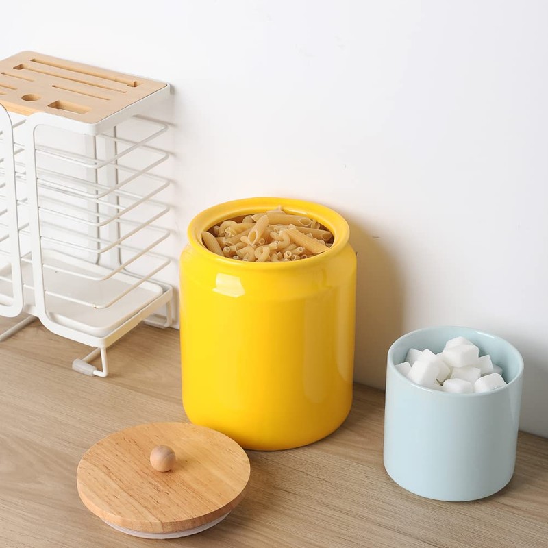 Sweejar Ceramic Kitchen Canisters, 28 FLOZ Porcelain Food Storage Jar