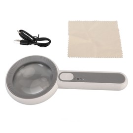 Handheld LED Magnifying Glass Touch Control Rechargeable Portable Illuminated Magnifier with 16 LED Lights for Reading
