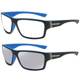 Full lens Wrap Around Safety Glasses with Readers photochromic Magnifying Reading Glasses Goggles for Men Women (blue, 1, x)