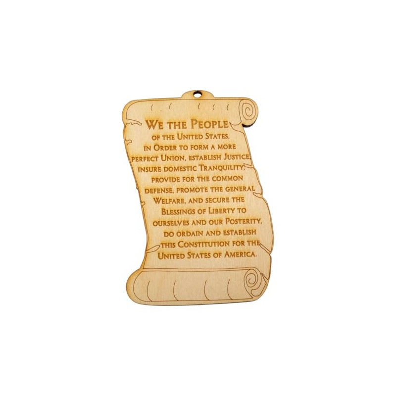 US Constitution Preamble Ornament, Americana Decor