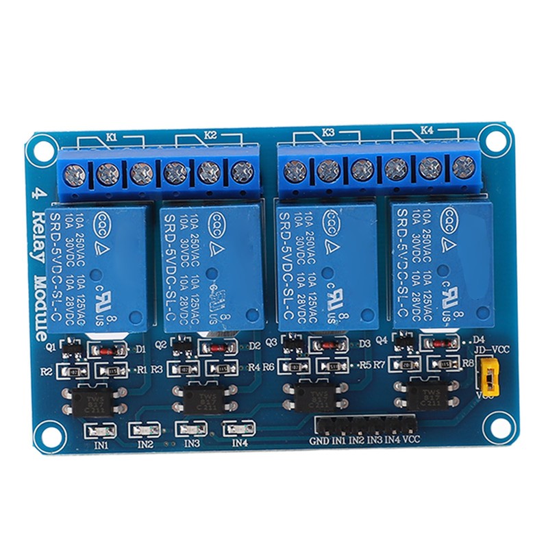 2PCS 4 Channel Relay Module Optocoupler Isolation ABS Solid State