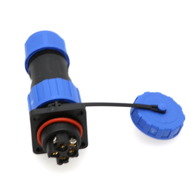 TY20 Screw Connection 2-7-Pin Back Nut/Flange/Docking/Square Cable Connector (4-Pin 25A,