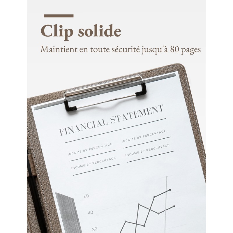 Mymazn Document Bag A4 Document Bag PU Leather Block Holder