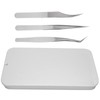 3Pcs Eyelash Extension Tweezers Set Silver Mirror Light DolphinShaped Easy